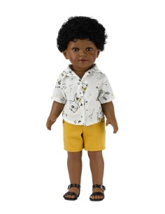 Karim With Yellow Short Jeans and Printed Shirt 45 cm