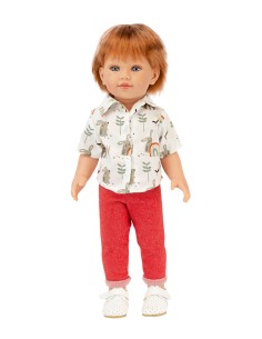 Roy With Red Jeans and Printed Shirt 45 cm