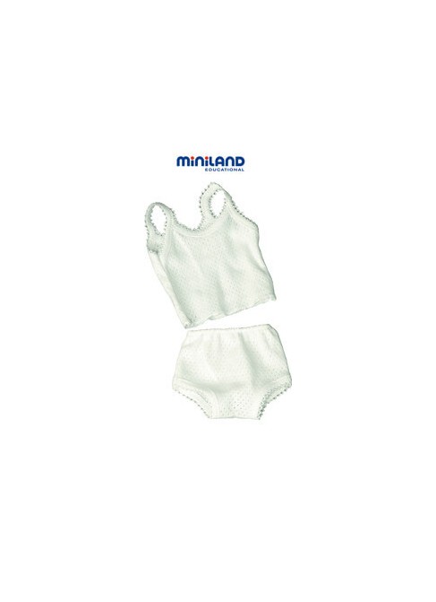 Miniland Educational Vestidos 38-40 Cms Conjunto Camiseta y Braguitas